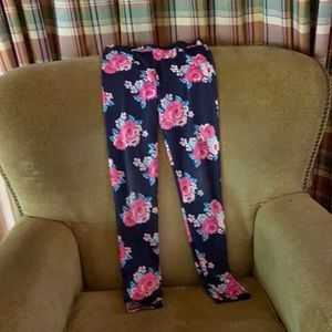 Floral print navy leggings